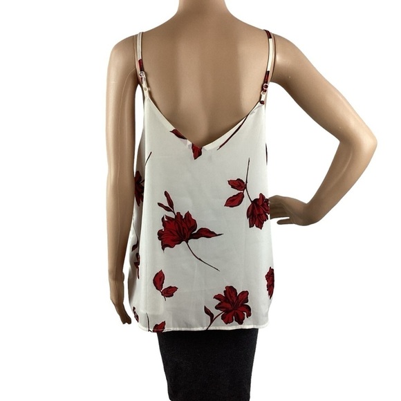 Cotton On Floral Cami Tank Top Size M White Red - Picture 5 of 7
